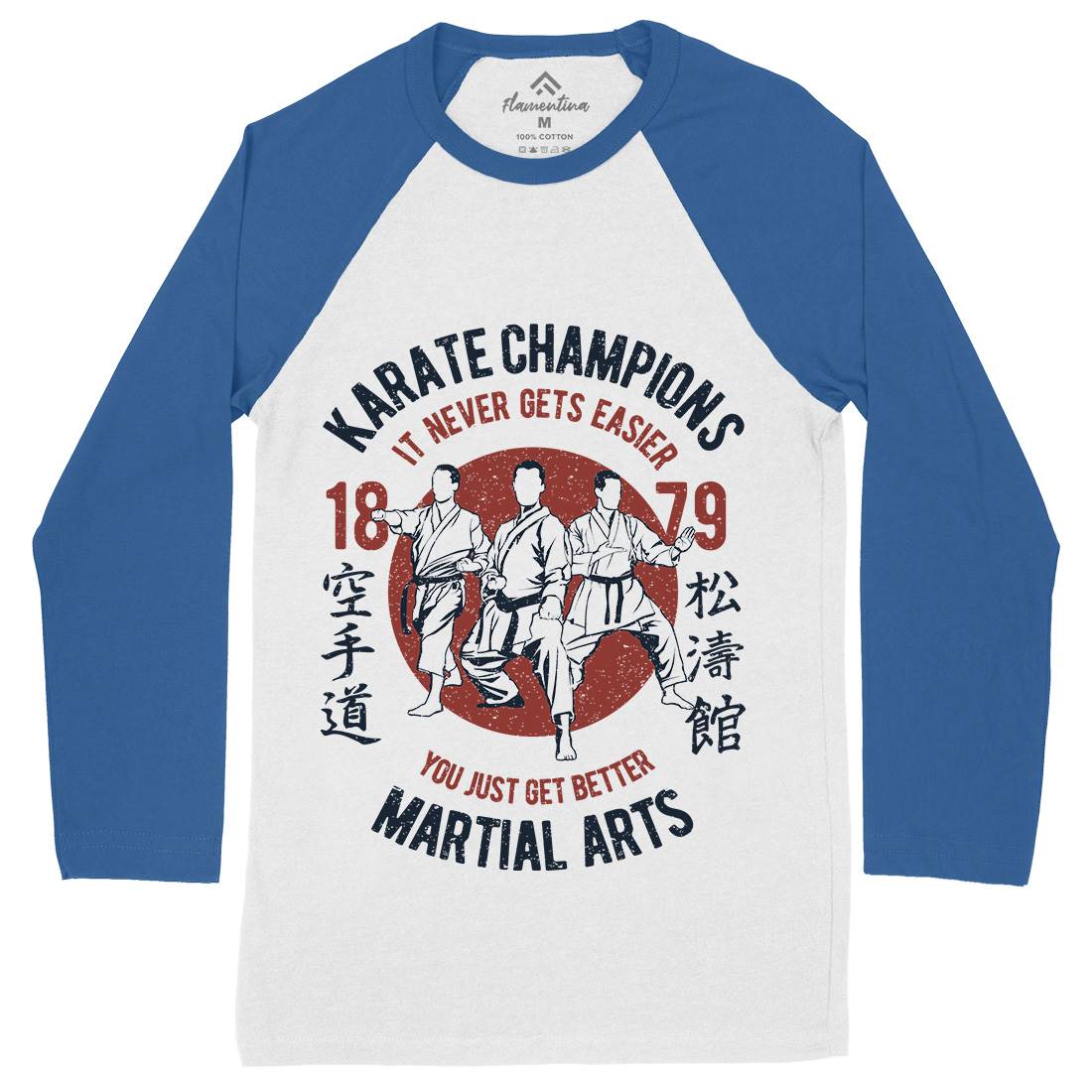 Karate Mens Long Sleeve Baseball T-Shirt Sport A697
