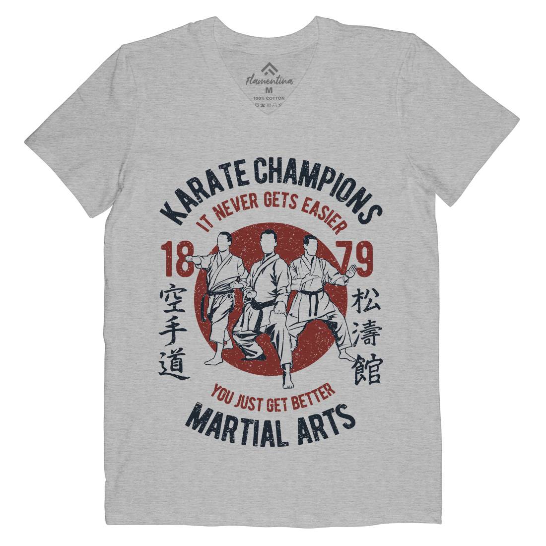 Karate Mens V-Neck T-Shirt Sport A697