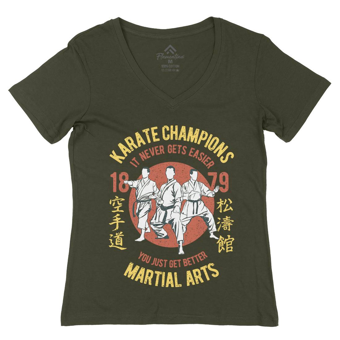 Karate Womens Organic V-Neck T-Shirt Sport A697