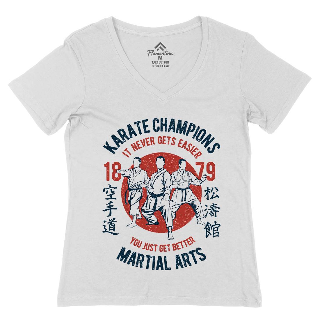 Karate Womens Organic V-Neck T-Shirt Sport A697