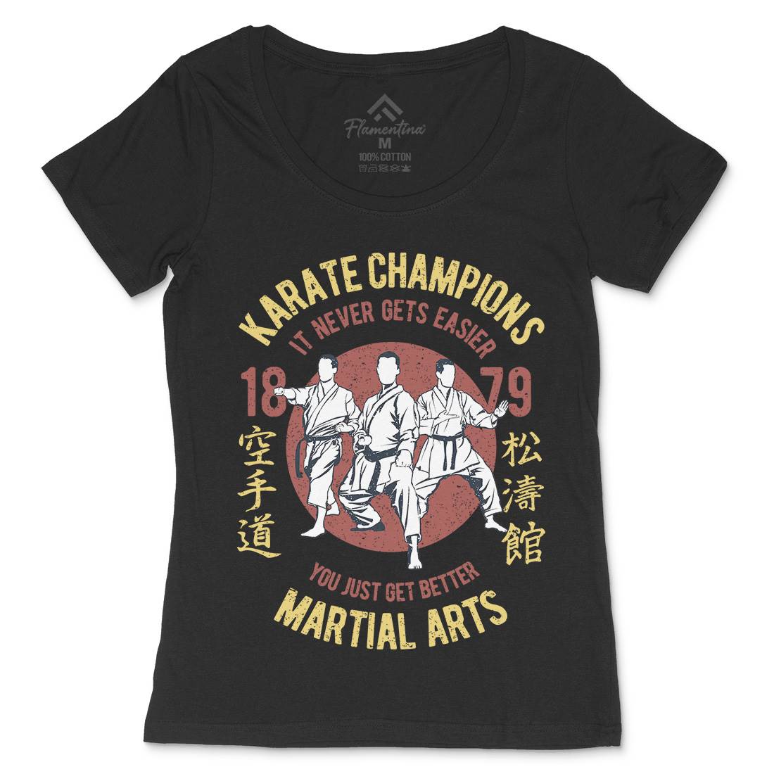 Karate Womens Scoop Neck T-Shirt Sport A697
