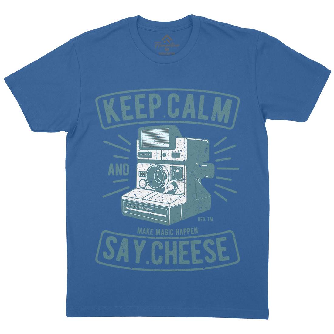 Keep Calm And Say Cheese Mens Organic Crew Neck T-Shirt Media A699