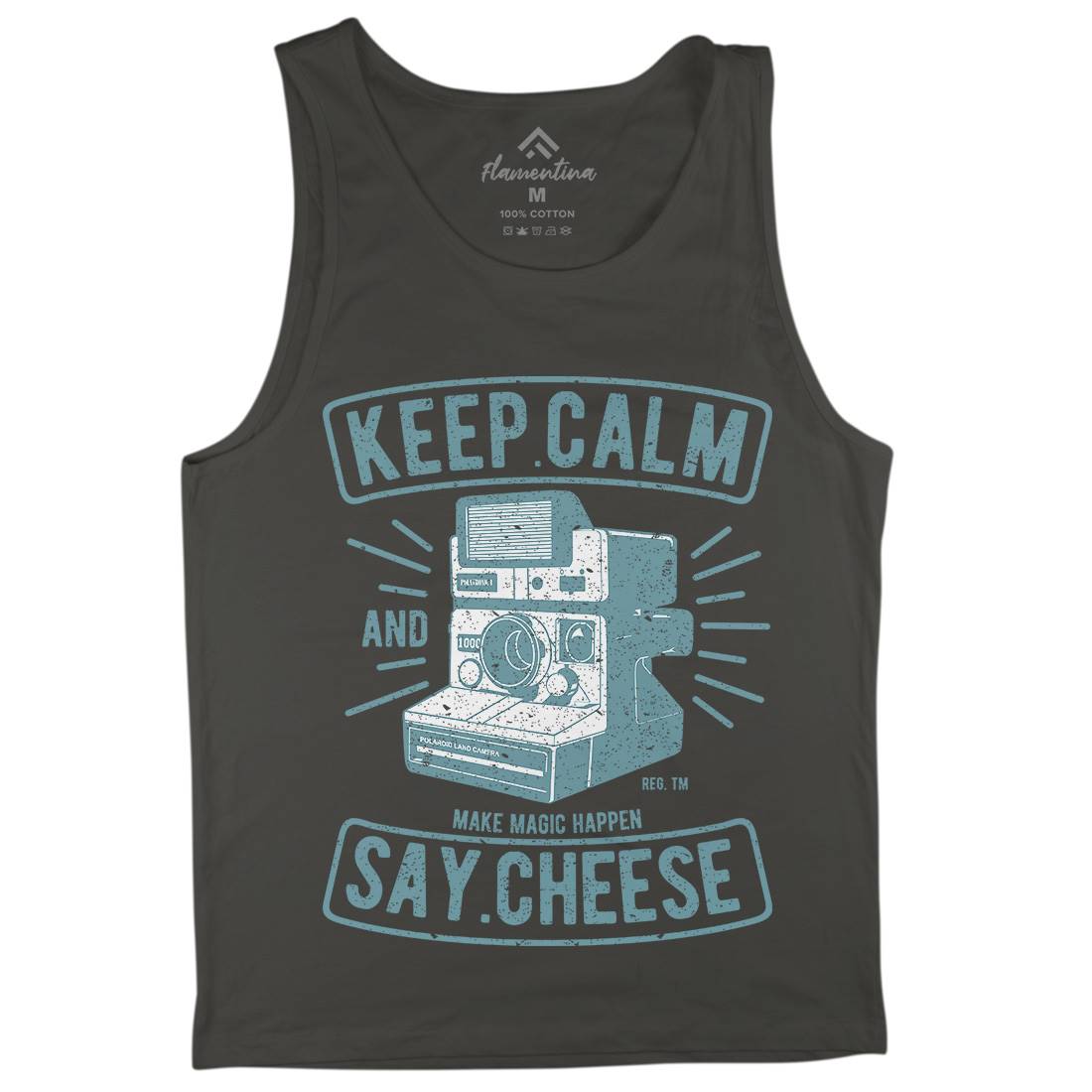 Keep Calm And Say Cheese Mens Tank Top Vest Media A699