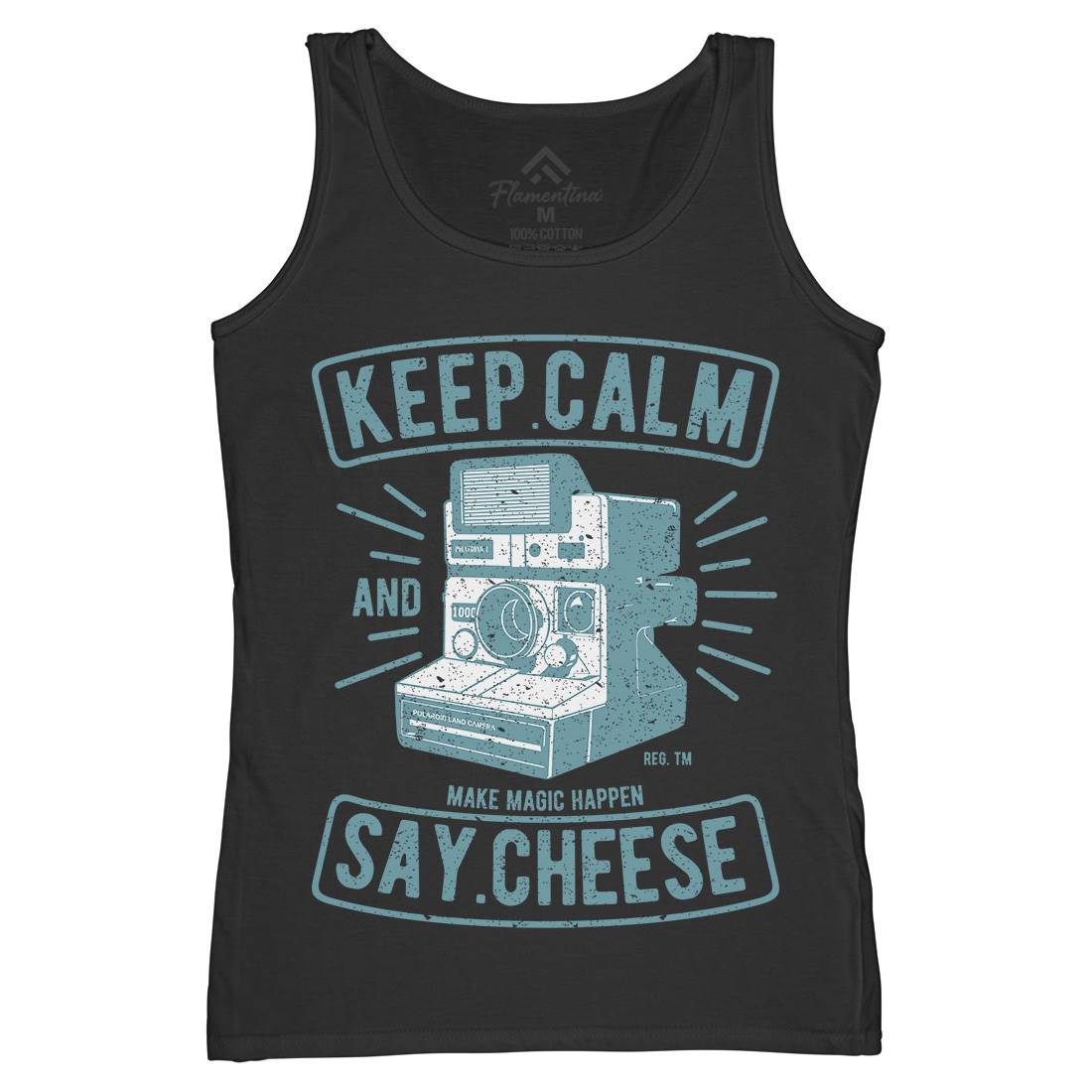 Keep Calm And Say Cheese Womens Organic Tank Top Vest Media A699