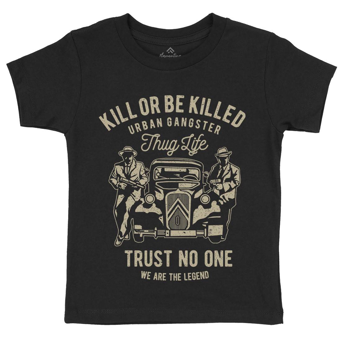 Kill Or Be Killed Kids Organic Crew Neck T-Shirt Retro A700