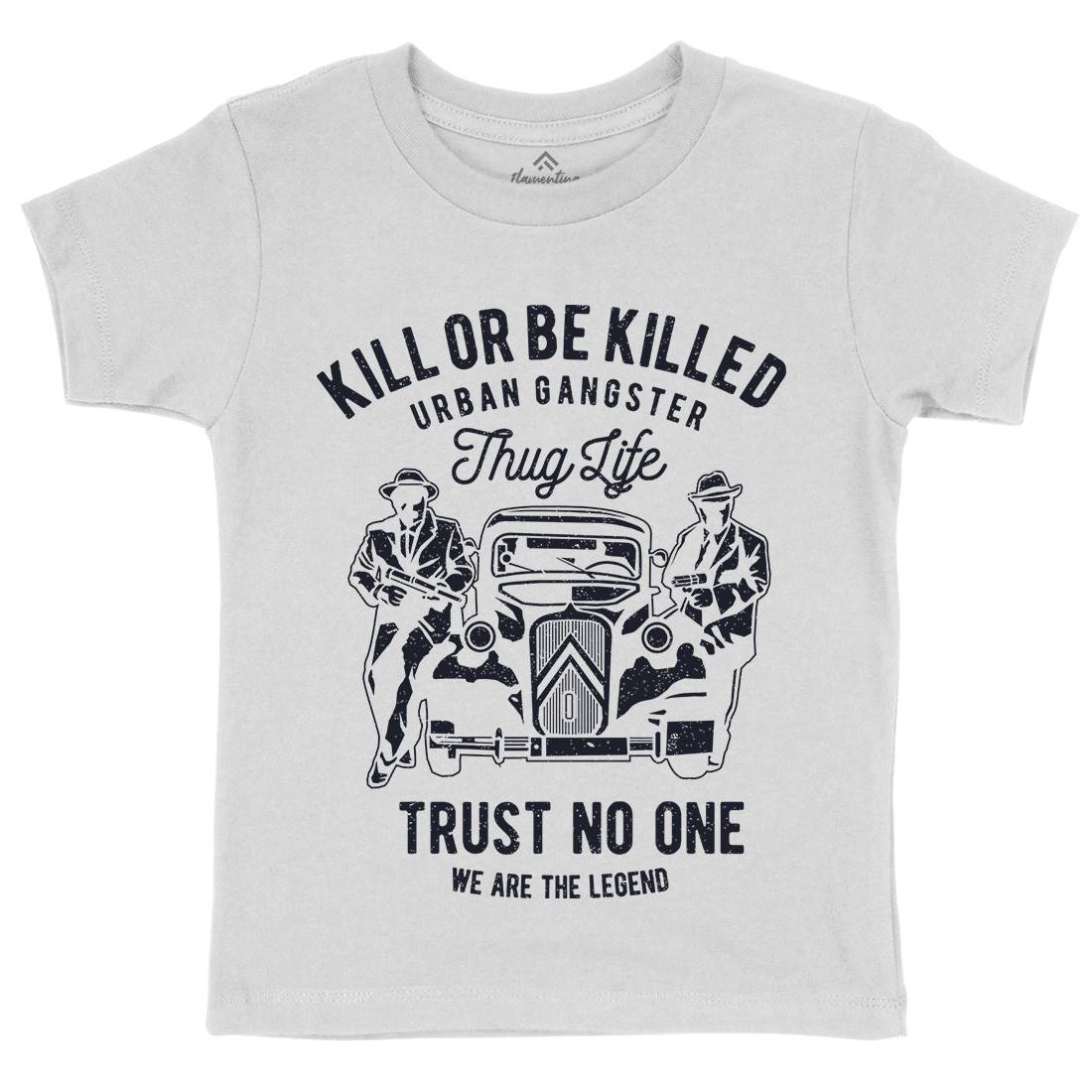 Kill Or Be Killed Kids Organic Crew Neck T-Shirt Retro A700