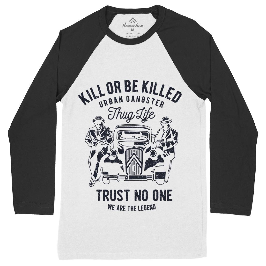 Kill Or Be Killed Mens Long Sleeve Baseball T-Shirt Retro A700