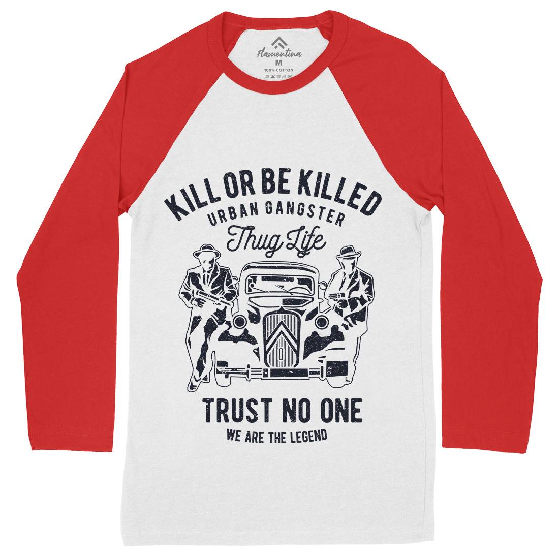 Kill Or Be Killed Mens Long Sleeve Baseball T-Shirt Retro A700