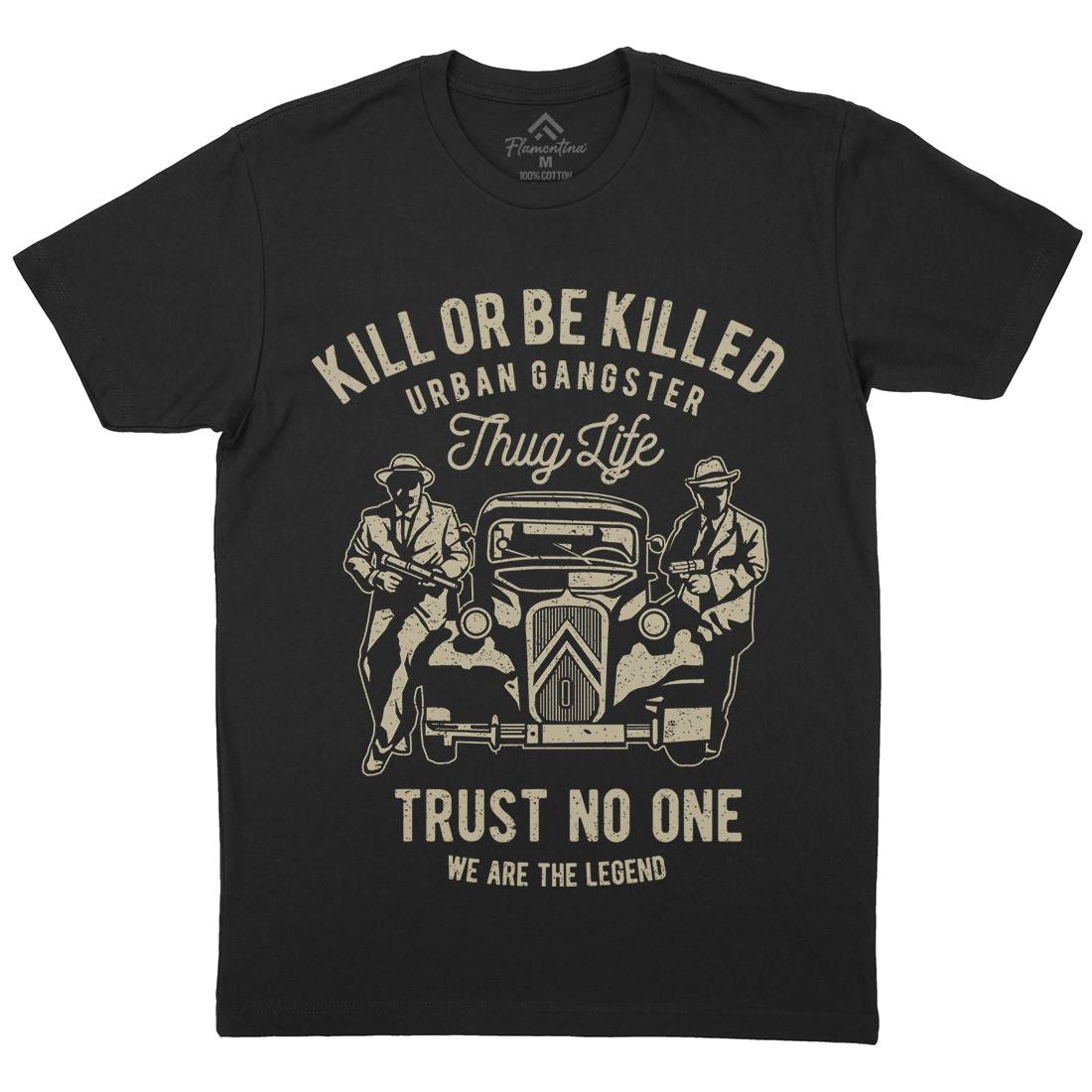 Kill Or Be Killed Mens Organic Crew Neck T-Shirt Retro A700