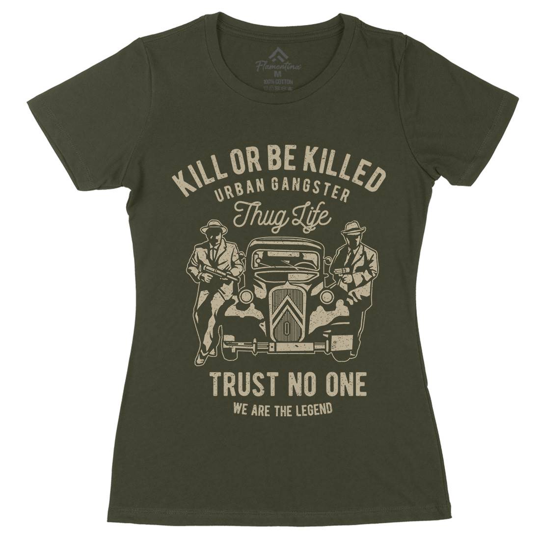 Kill Or Be Killed Womens Organic Crew Neck T-Shirt Retro A700