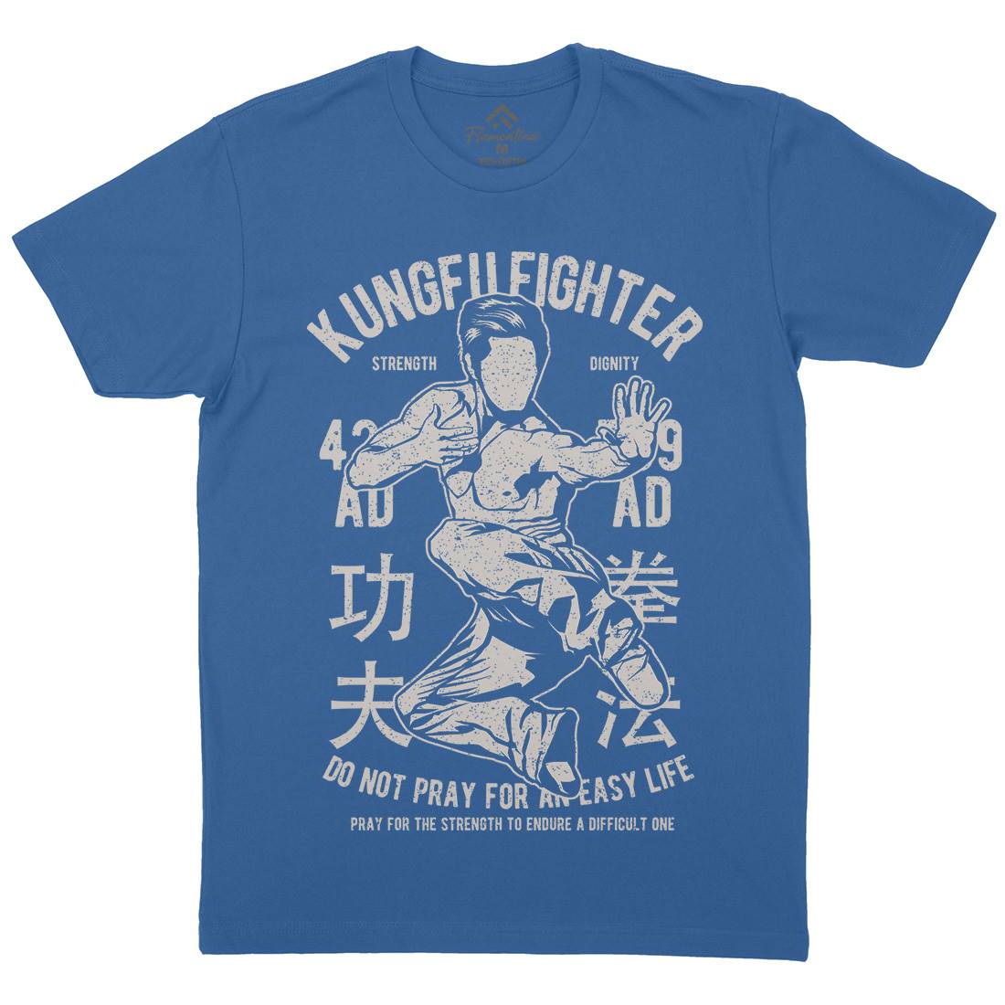 Kung Fu Mens Organic Crew Neck T-Shirt Sport A701