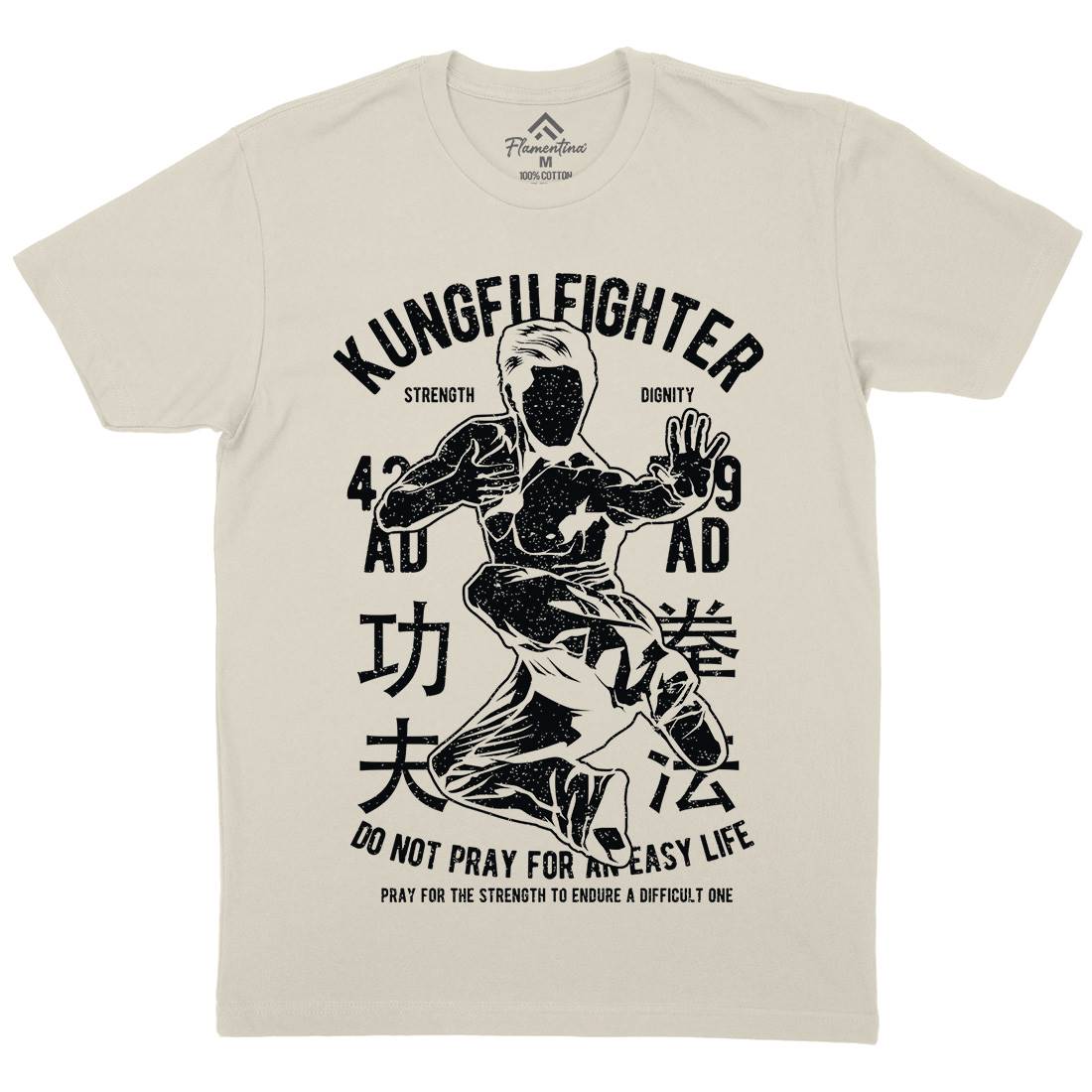 Kung Fu Mens Organic Crew Neck T-Shirt Sport A701