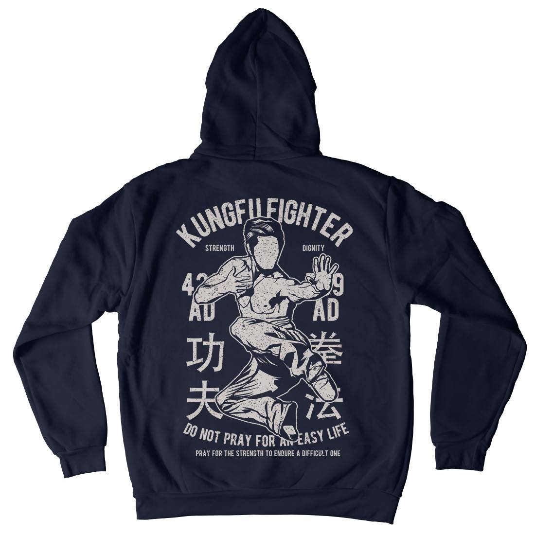 Kung Fu Mens Hoodie With Pocket Sport A701