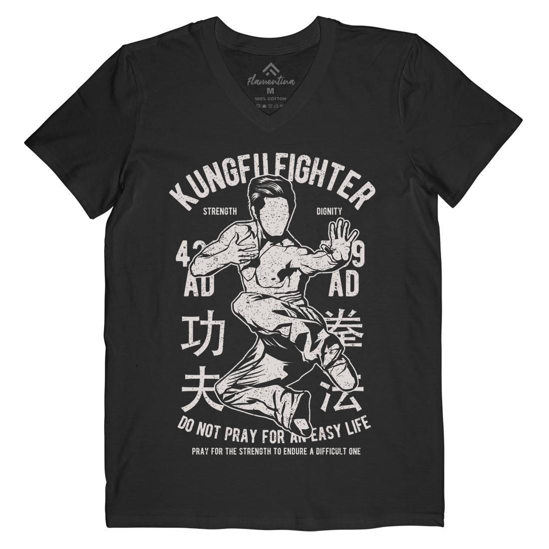 Kung Fu Mens V-Neck T-Shirt Sport A701