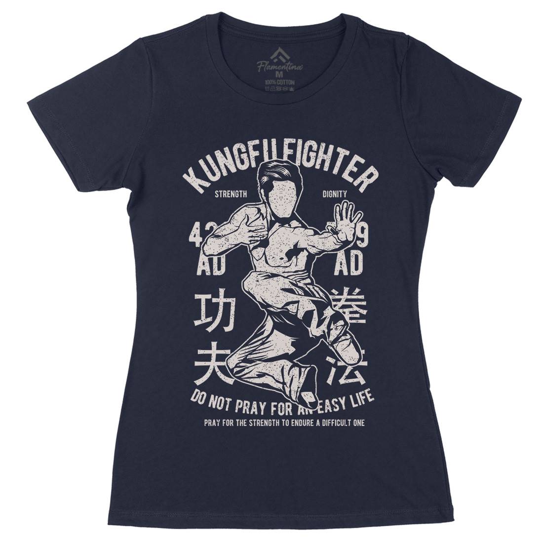 Kung Fu Womens Organic Crew Neck T-Shirt Sport A701