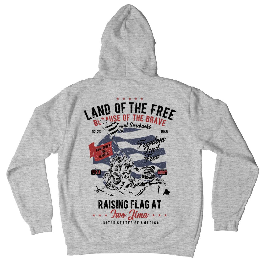 Land Of The Free Mens Hoodie With Pocket Army A702