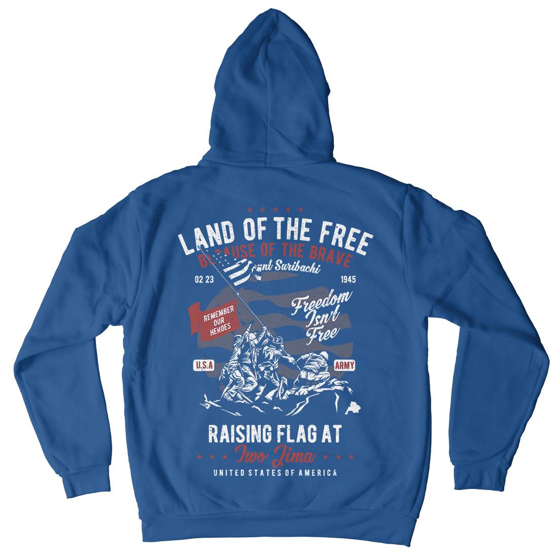 Land Of The Free Kids Crew Neck Hoodie Army A702