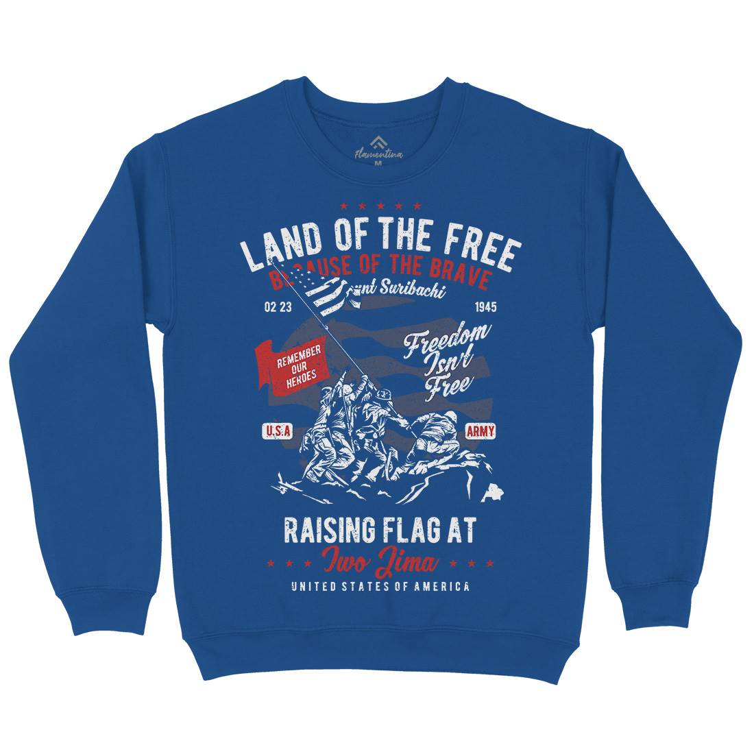 Land Of The Free Kids Crew Neck Sweatshirt Army A702