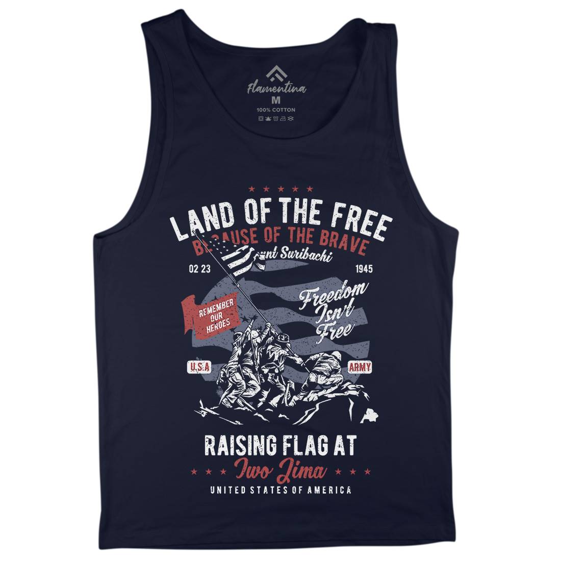 Land Of The Free Mens Tank Top Vest Army A702