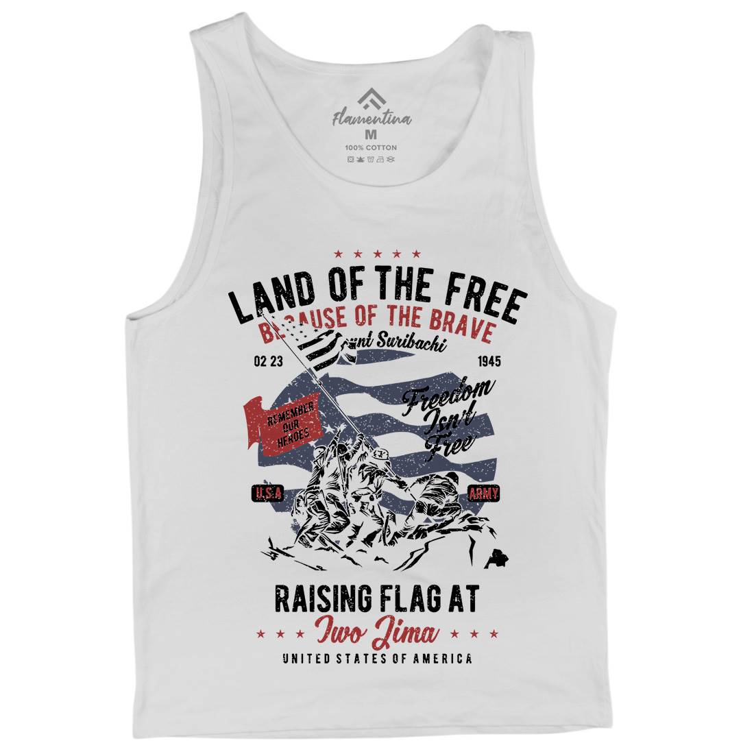 Land Of The Free Mens Tank Top Vest Army A702