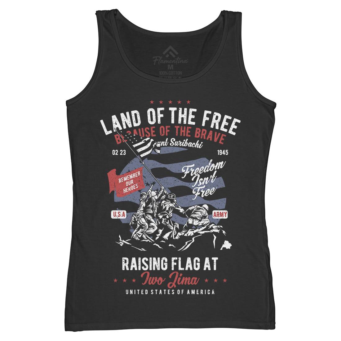 Land Of The Free Womens Organic Tank Top Vest Army A702
