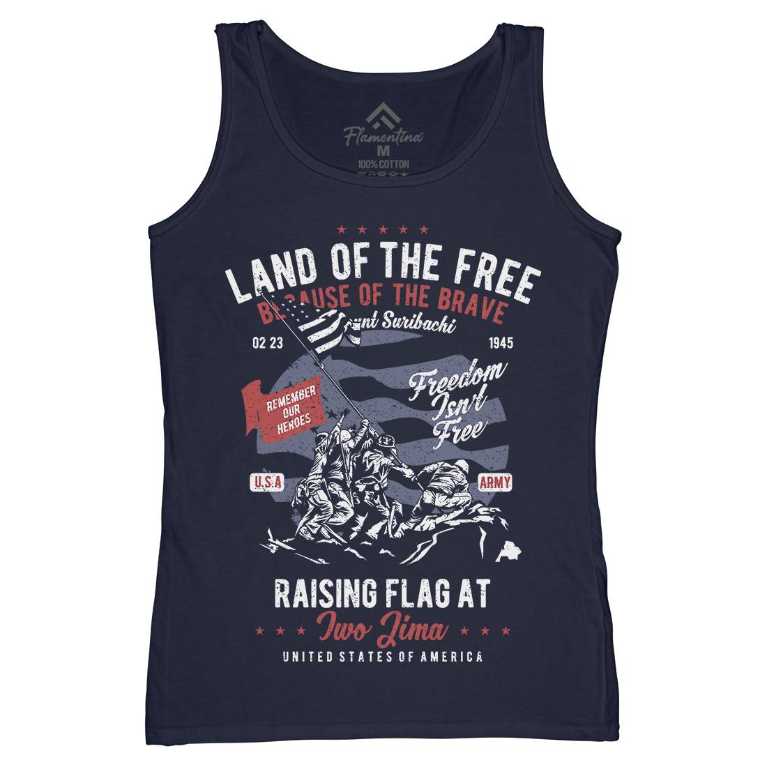Land Of The Free Womens Organic Tank Top Vest Army A702