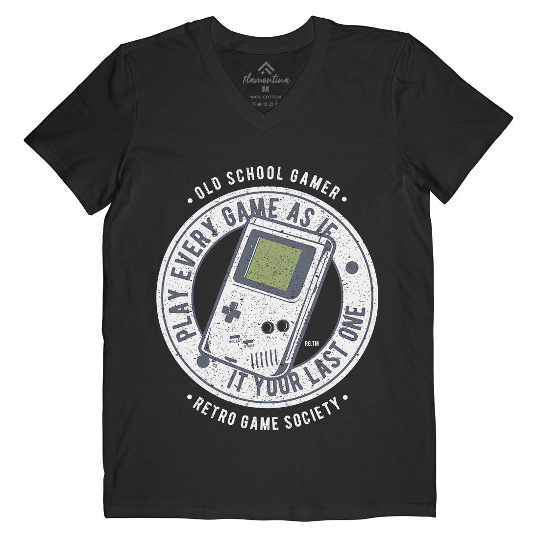 Last Game Mens Organic V-Neck T-Shirt Geek A703