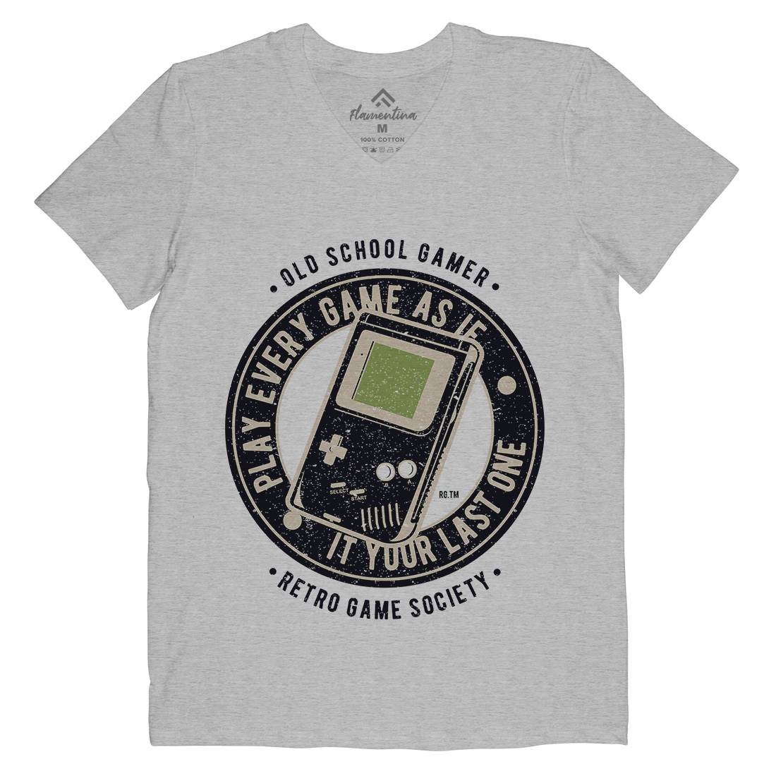 Last Game Mens V-Neck T-Shirt Geek A703