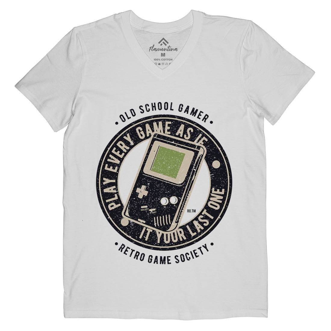 Last Game Mens Organic V-Neck T-Shirt Geek A703