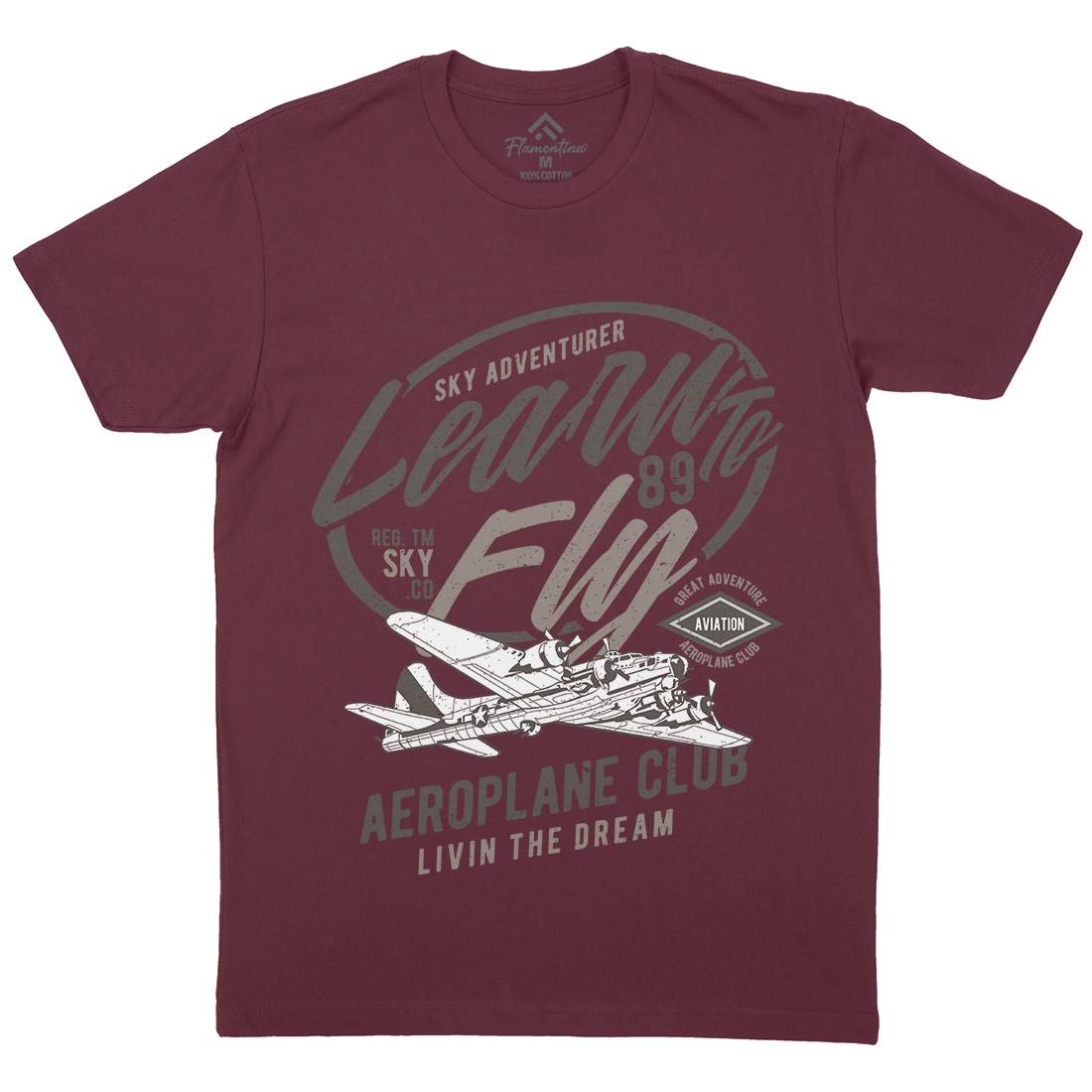 Learn To Fly Mens Organic Crew Neck T-Shirt Vehicles A704