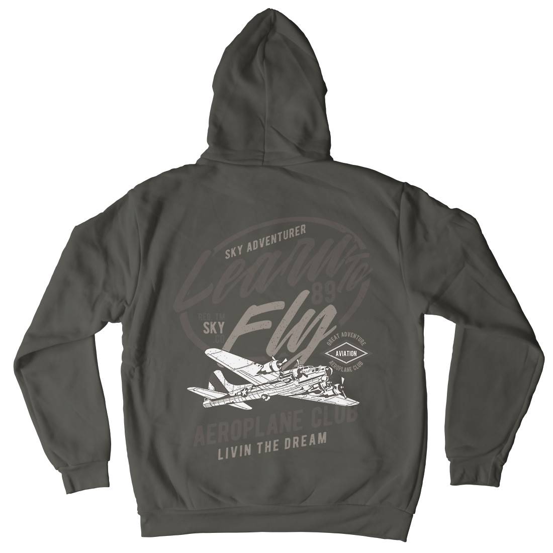 Learn To Fly Mens Hoodie With Pocket Vehicles A704