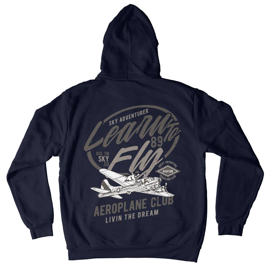 Learn To Fly Mens Hoodie With Pocket Vehicles A704