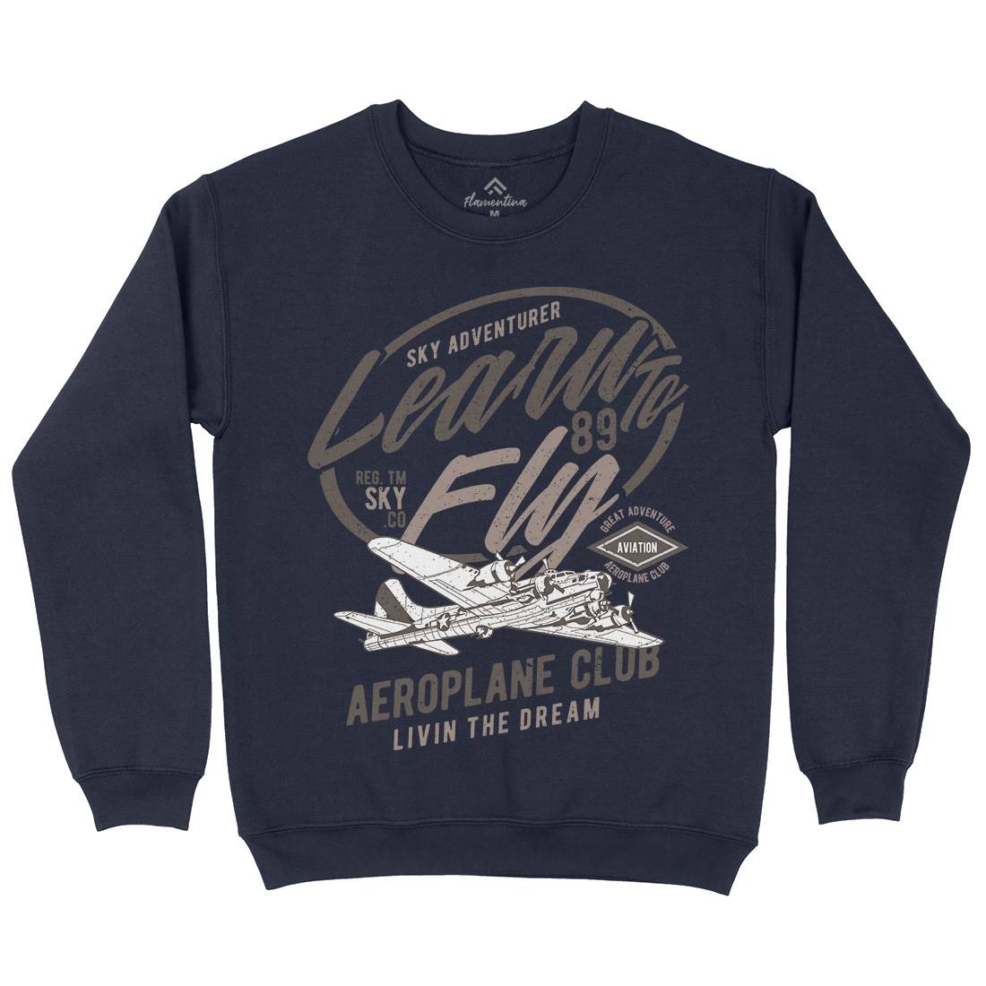 Learn To Fly Mens Crew Neck Sweatshirt Vehicles A704
