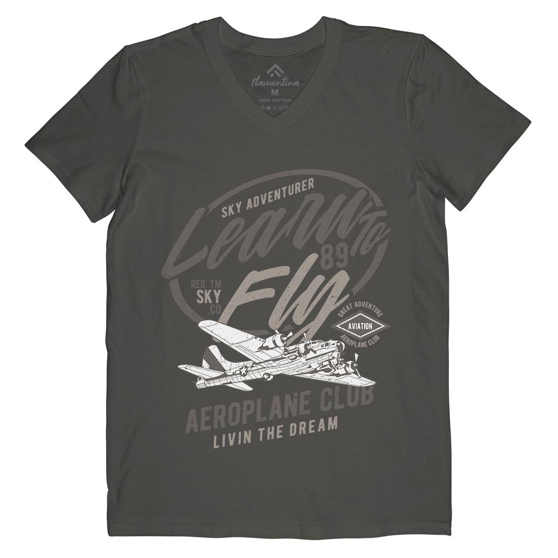 Learn To Fly Mens V-Neck T-Shirt Vehicles A704