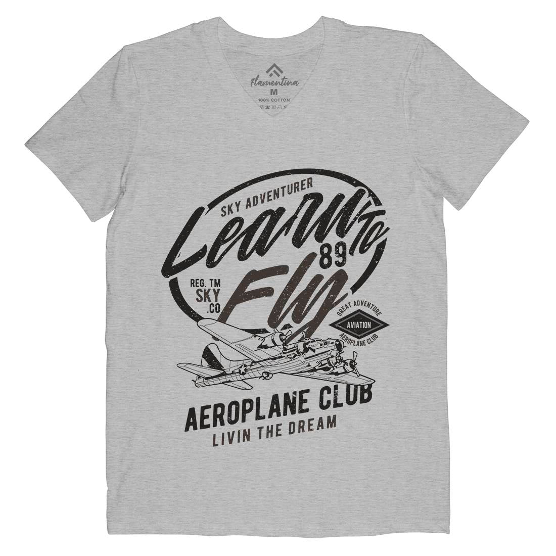 Learn To Fly Mens Organic V-Neck T-Shirt Vehicles A704