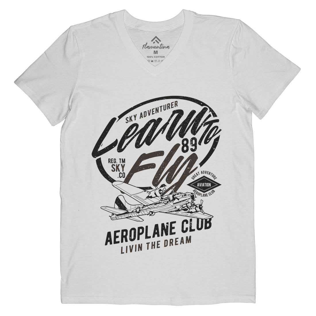 Learn To Fly Mens V-Neck T-Shirt Vehicles A704