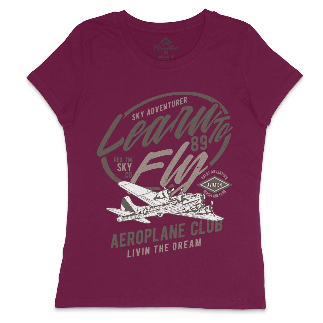 Learn To Fly Womens Crew Neck T-Shirt Vehicles A704