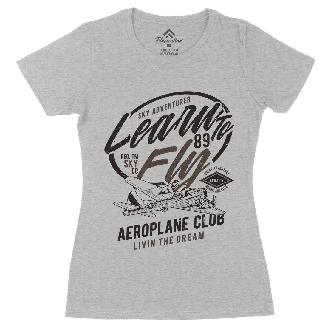 Learn To Fly Womens Organic Crew Neck T-Shirt Vehicles A704