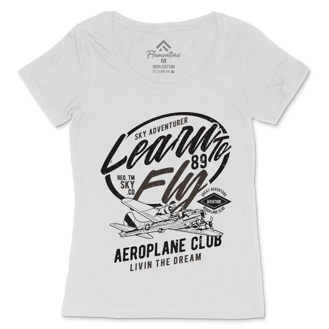 Learn To Fly Womens Scoop Neck T-Shirt Vehicles A704