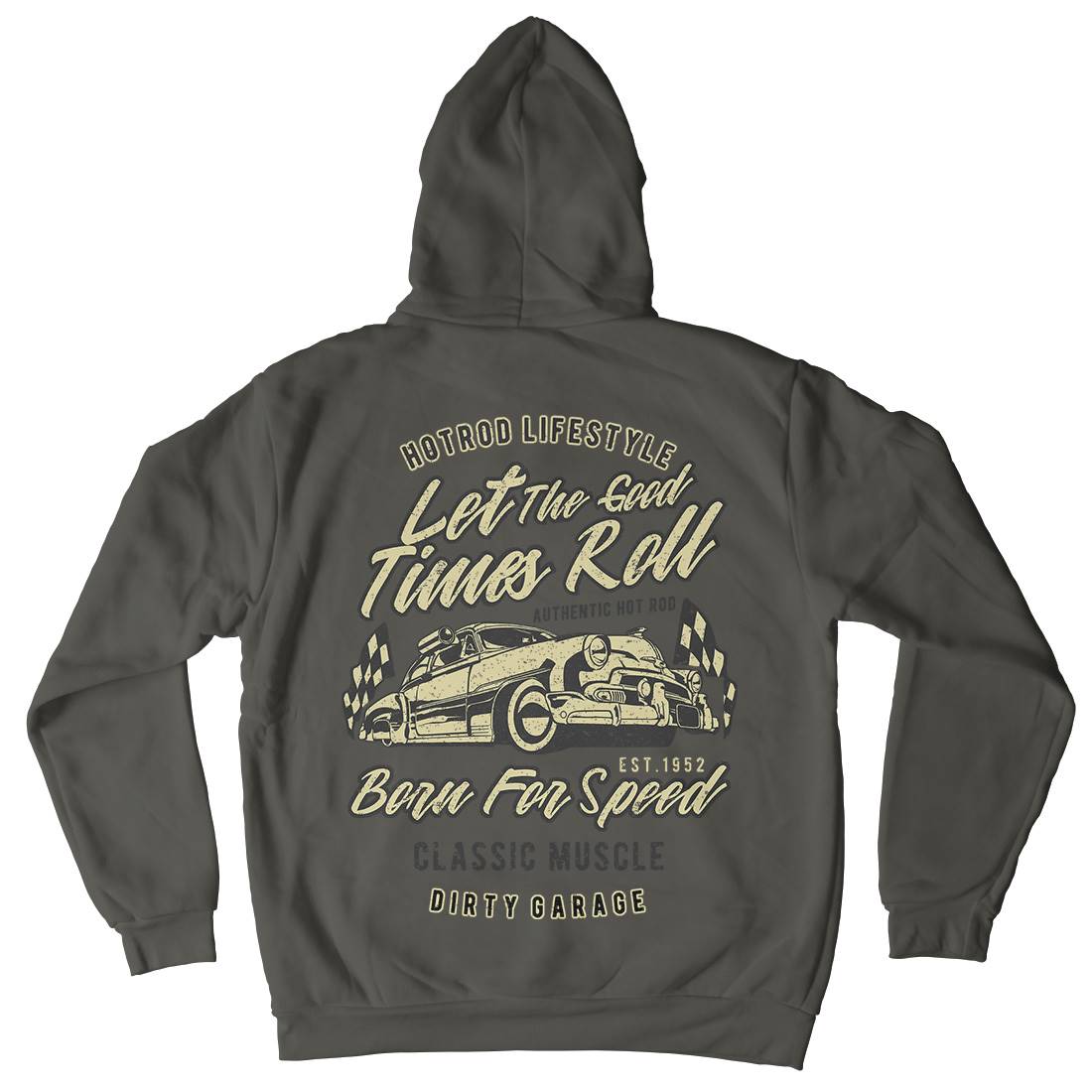 Let The Good Times Roll Mens Hoodie With Pocket Cars A705