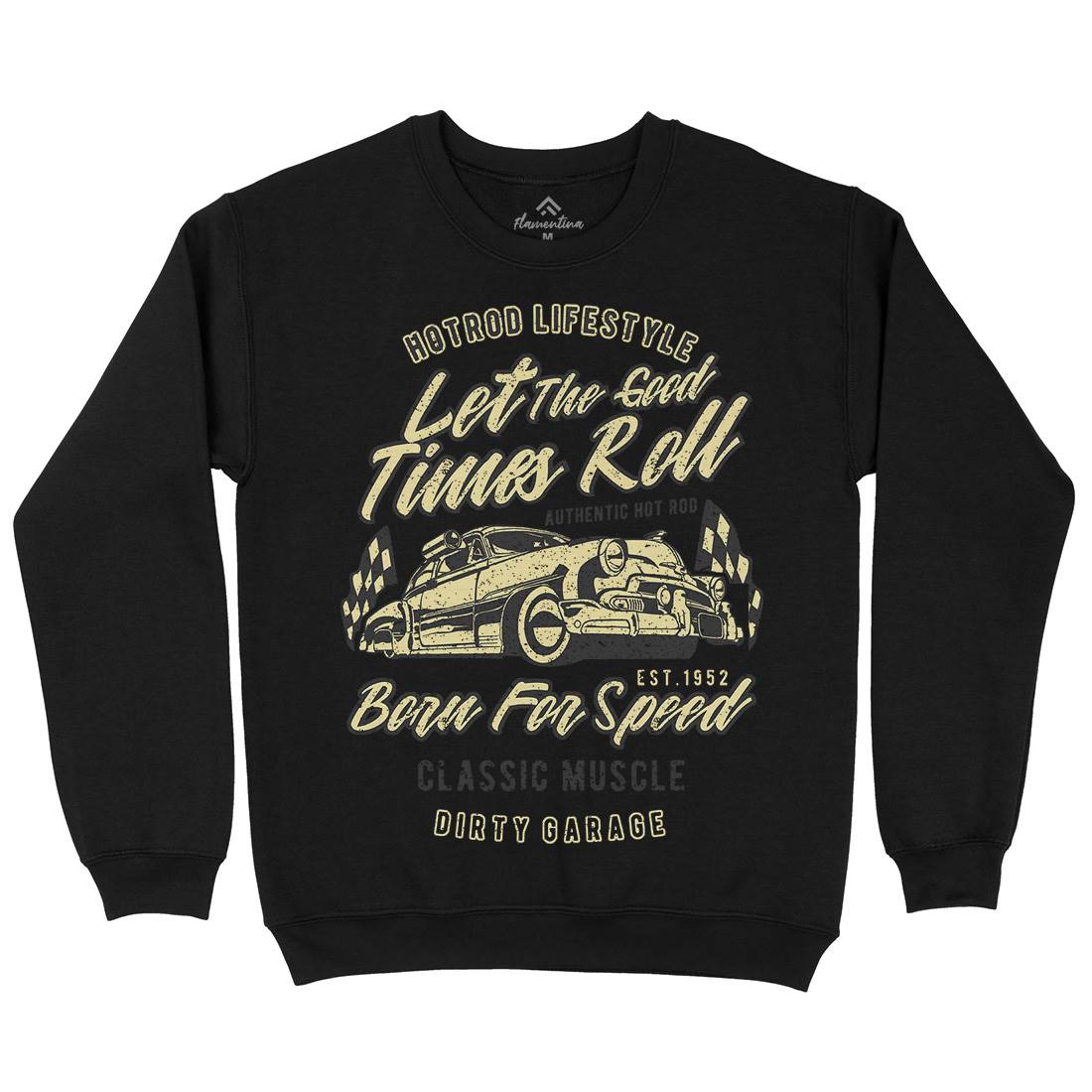 Let The Good Times Roll Kids Crew Neck Sweatshirt Cars A705