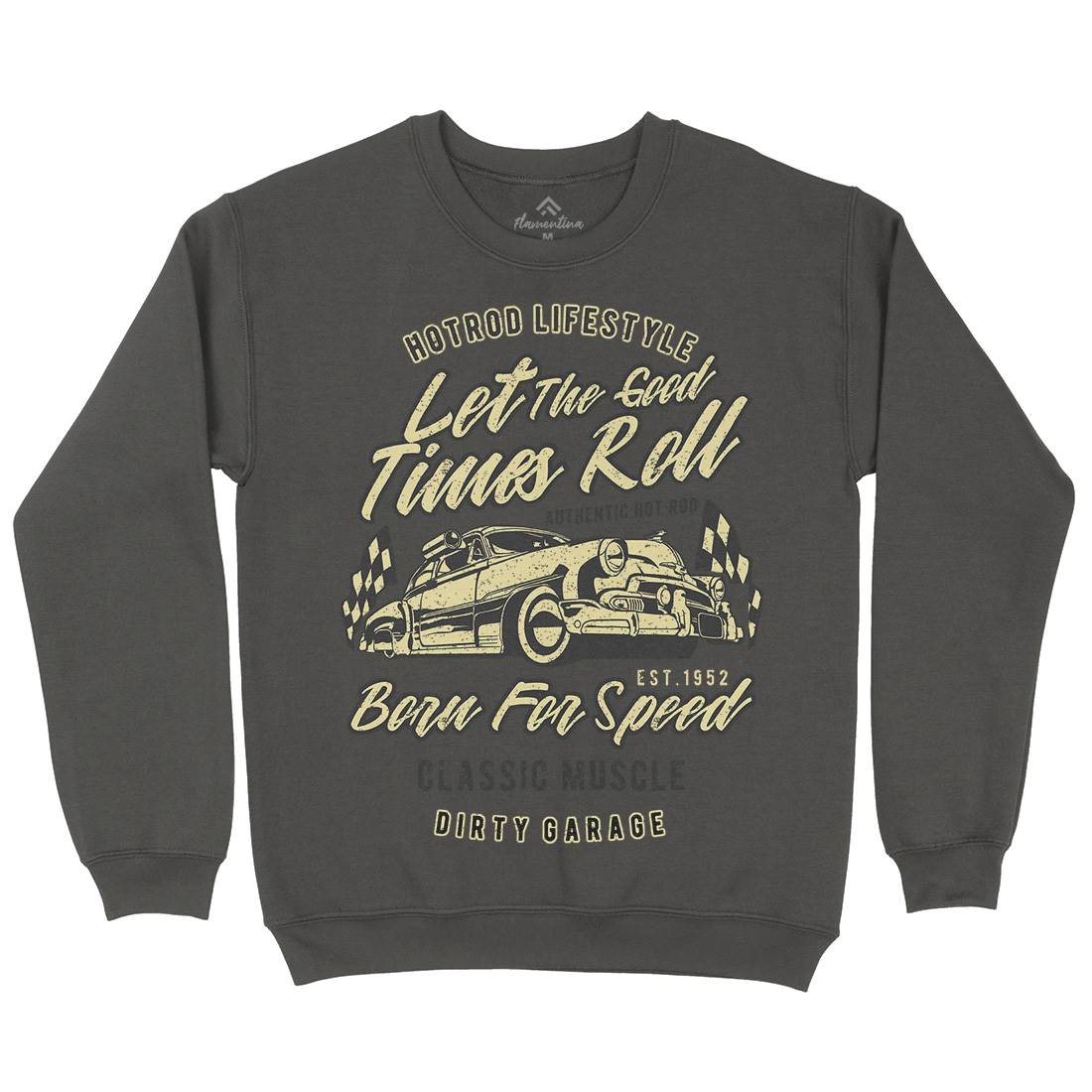 Let The Good Times Roll Kids Crew Neck Sweatshirt Cars A705
