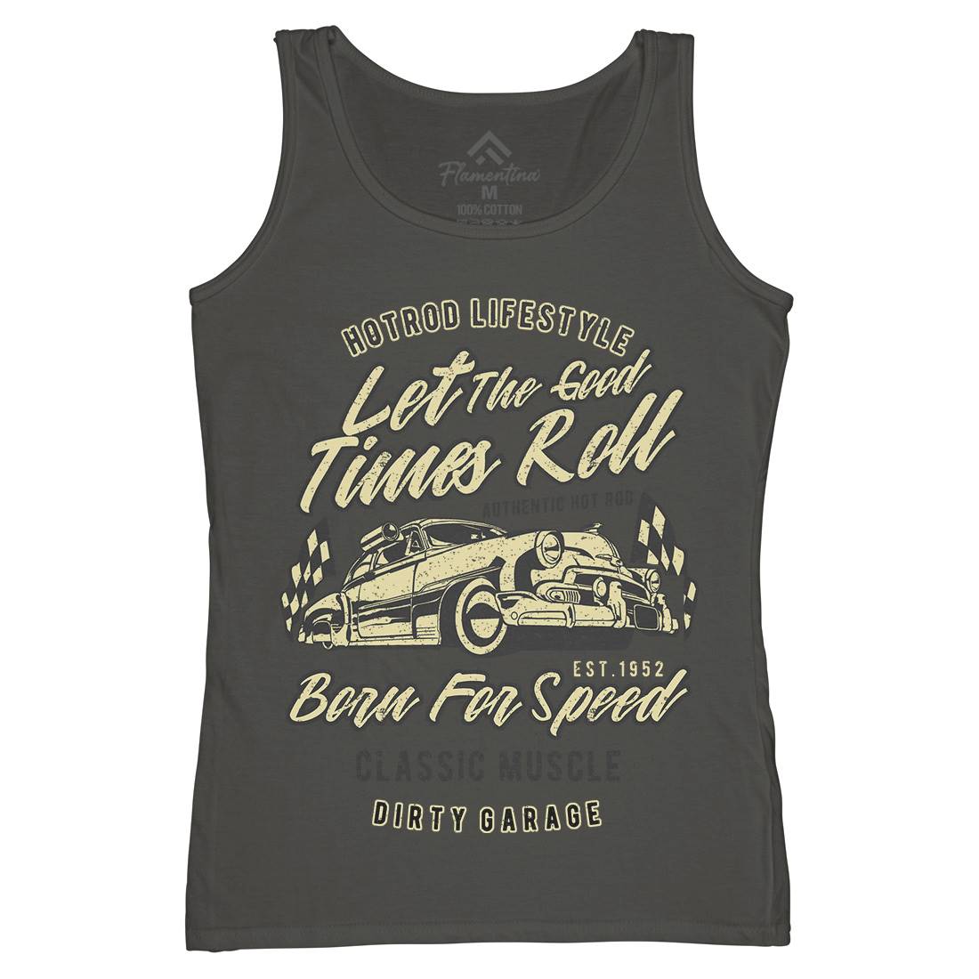 Let The Good Times Roll Womens Organic Tank Top Vest Cars A705