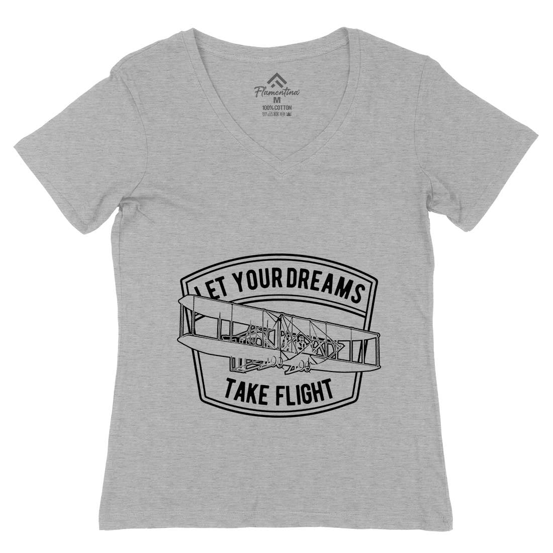 Let Your Dreams Womens Organic V-Neck T-Shirt Vehicles A706