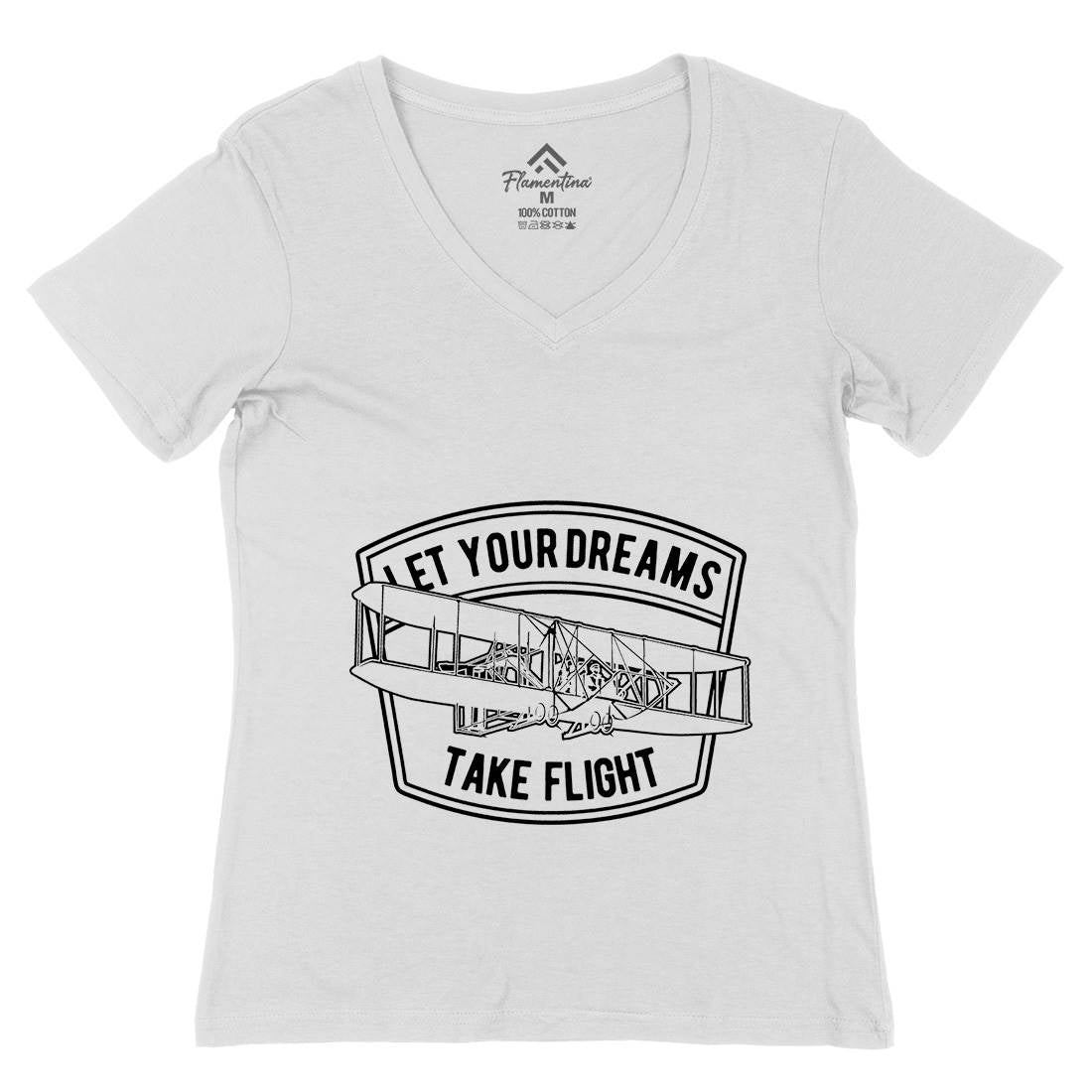 Let Your Dreams Womens Organic V-Neck T-Shirt Vehicles A706