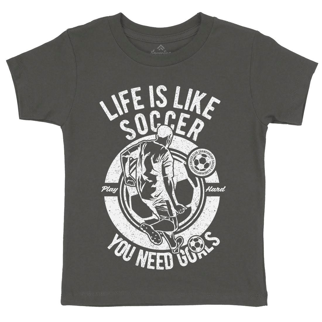 Life Is Like Soccer Kids Organic Crew Neck T-Shirt Sport A707