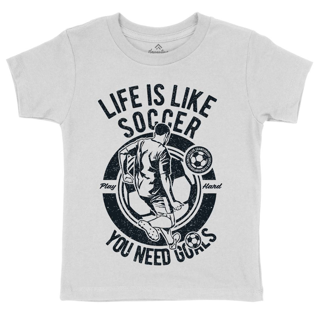 Life Is Like Soccer Kids Crew Neck T-Shirt Sport A707