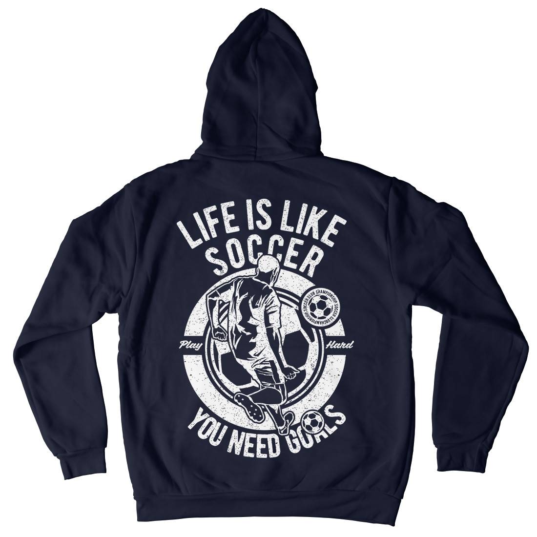 Life Is Like Soccer Mens Hoodie With Pocket Sport A707