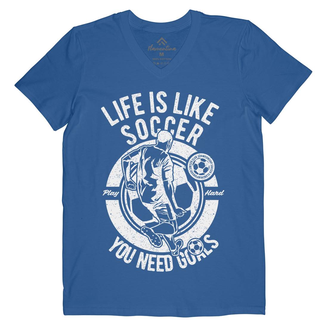 Life Is Like Soccer Mens V-Neck T-Shirt Sport A707
