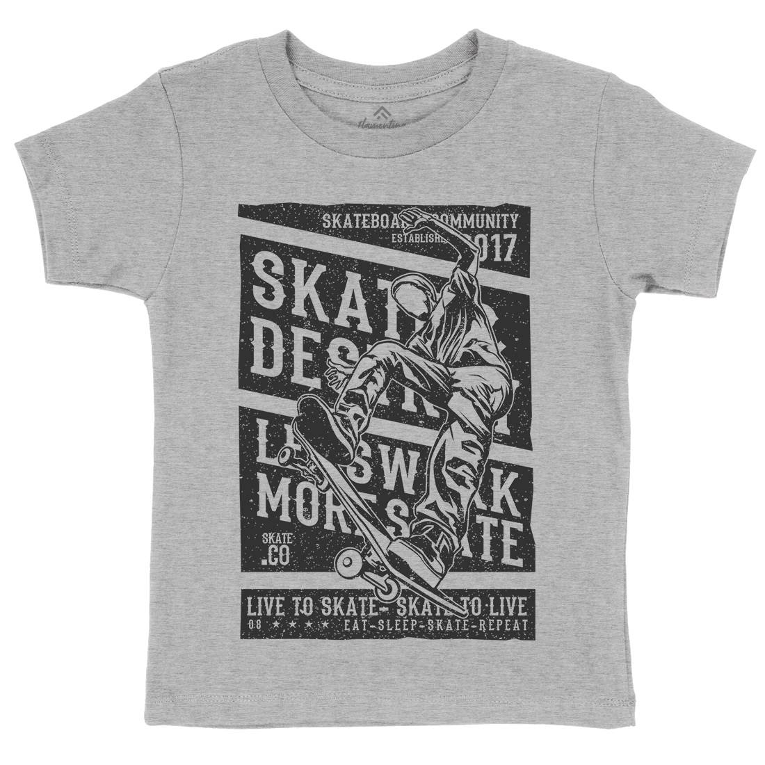 Live To Kids Organic Crew Neck T-Shirt Skate A708